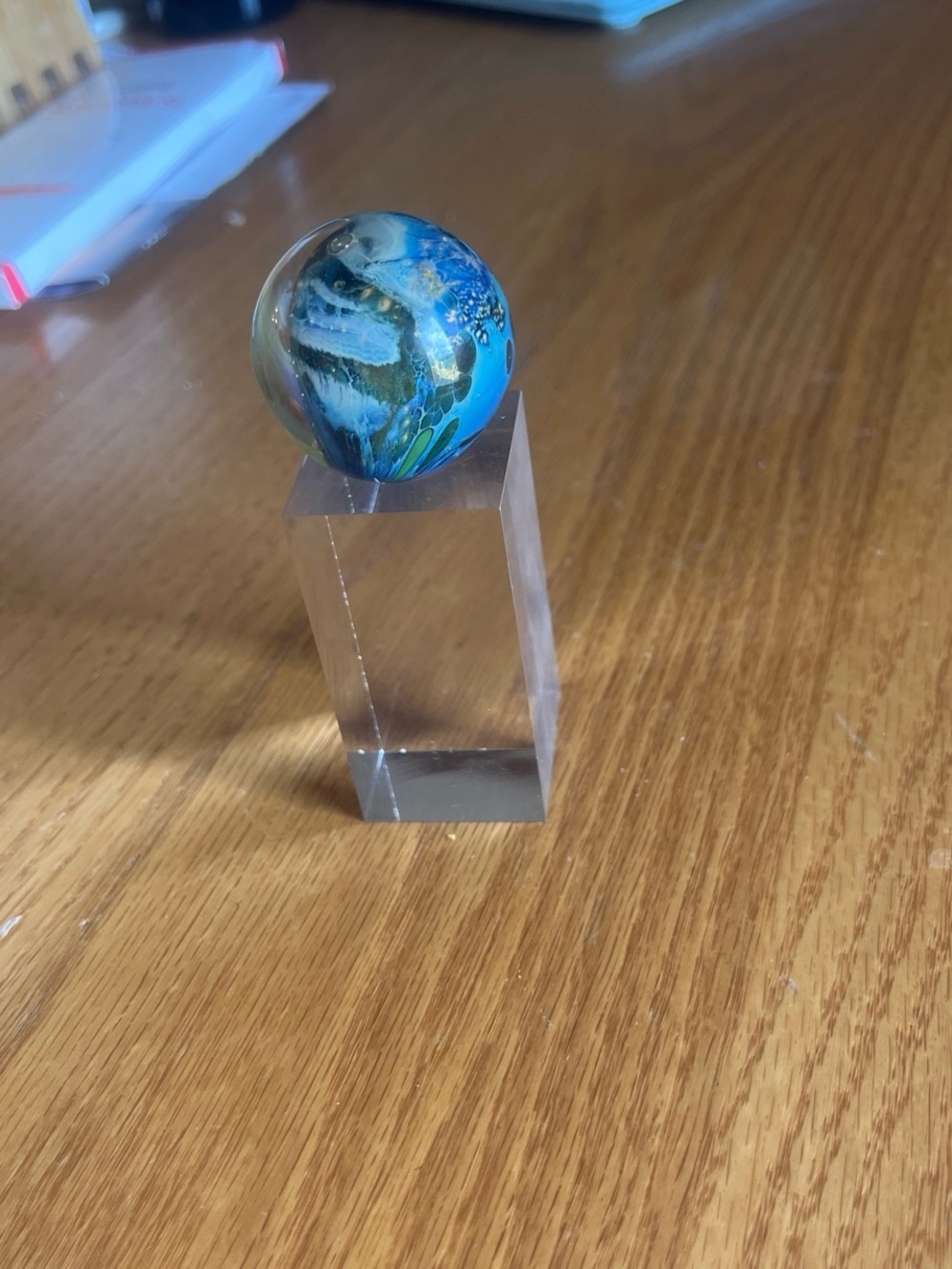 Josh Simpson Inhabited Planet Earth Art Glass